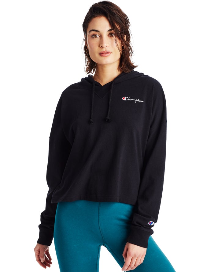 Champion Summer Sweats Oversized Embroidered Logo Hoodie Dames - Zwart - Belgie 2063EKRDV